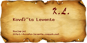Kováts Levente névjegykártya